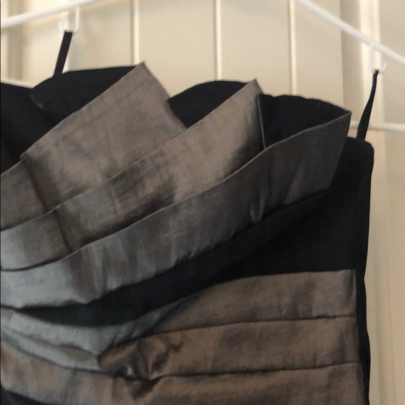 JESSICA MCCLINTOCK BLACK AND GOLD STRAPLESS DRESS - Picture 2 of 6